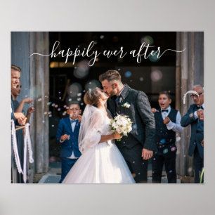 Lyckligtvis efter Eleganten Photo Bröllop Poster
