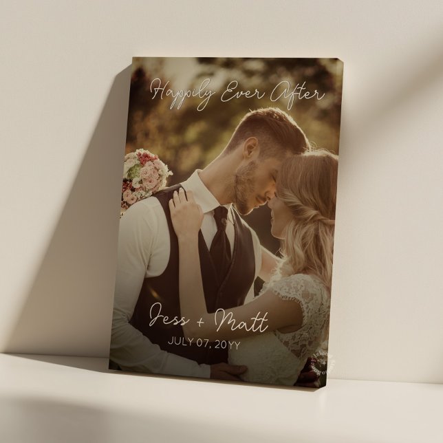 Lyckligtvis efter fotot i Bröllop Canvastryck (Happily Ever After Wedding Photo Canvas Print)