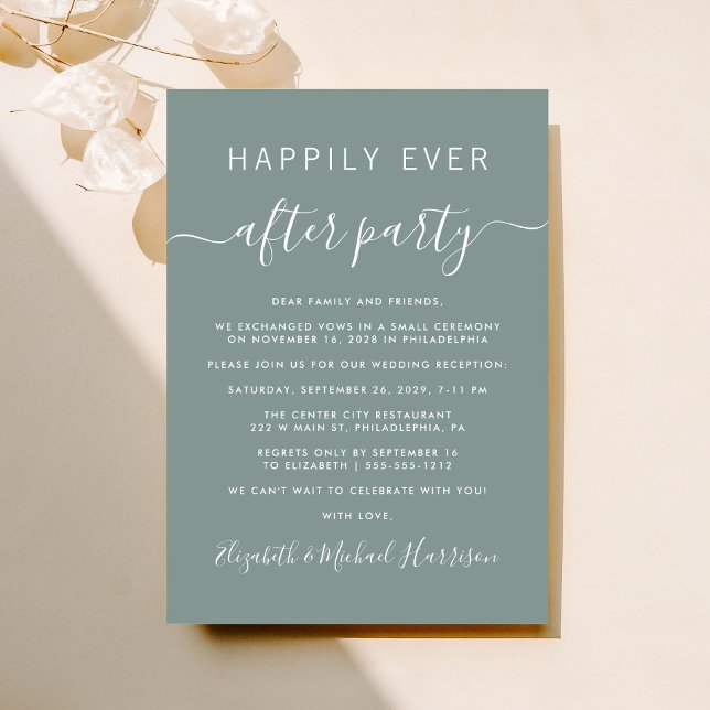 Lyckligtvis efter Gröntens bröllopsmottagning Inbjudningar (From private vows to a grand party - invite family and friends to celebrate your marriage!)