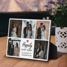 Lyckligtvis efter Heart Bröllop Foto Collage