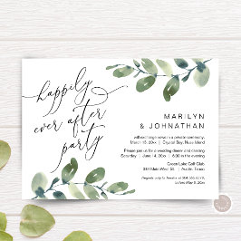 Lyckligtvis efter Party, Elopement, Greenery Inbjudningar