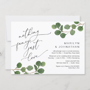 Lyckligtvis efter Party, Elopement, Greenery Inbjudningar