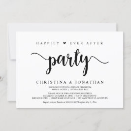 Lyckligtvis efter party, Modern Rustic, Elopement Inbjudningar