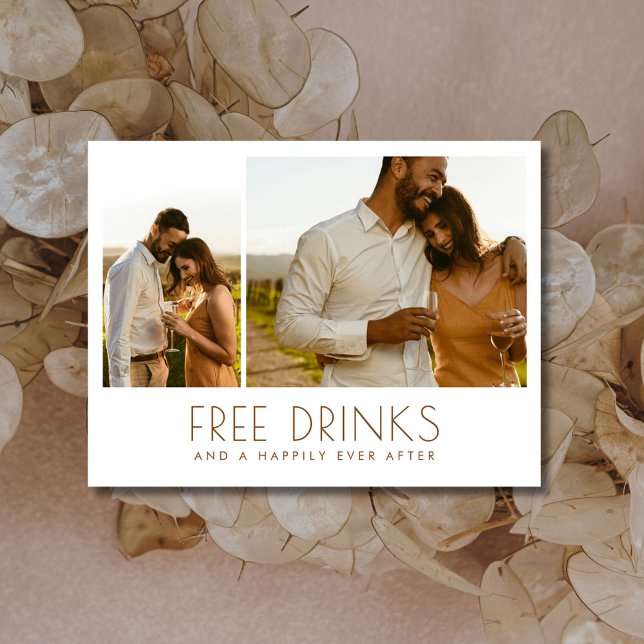 Lyckligtvis efter Photo Bröllop spara datum Meddelande Vykort (Happily Ever After Photo Wedding Save the Date)