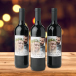 Lyckligtvis efter Photo Bröllop Vinflaska Etikett<br><div class="desc">Ett modernt vin-märke för bröllop med ditt foto överlagt med "Lyckligtvis någonsin efter" i en blandning av enkel typografi och ett elegant-skript med dekorationer,  ditt första namn och datum.</div>