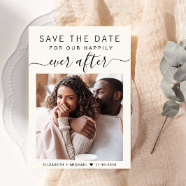 Lyckligtvis efter Photo Cream Bröllop Spara Datumet