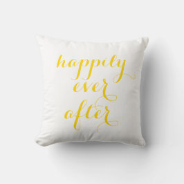 Lyckligtvis efter Pillow i gult guld Kudde