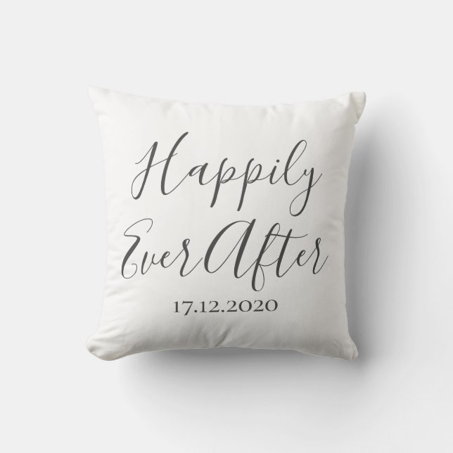 Lyckligtvis efter Pillow Newlyweds-årsdagen Kudde (Framsida)