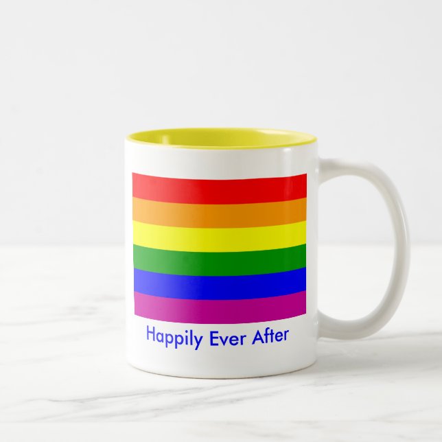 Lyckligtvis någonsin efter/Gay Bröllop Två-Tonad Mugg (Höger)