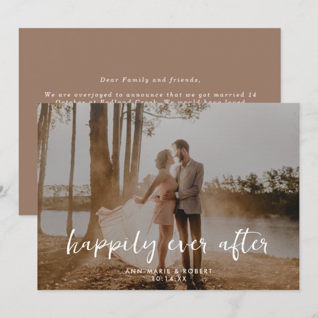 Lyckligtvis någonsin efter skriptVågrät Photo Bröl Meddelande (Fram/baksida)