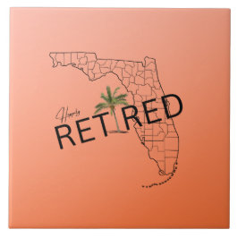 Lyckligtvis pensionerad Florida Karta och Tropical Kakelplatta