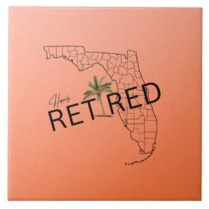 Lyckligtvis pensionerad Florida Karta och Tropical Kakelplatta
