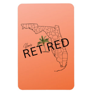 Lyckligtvis pensionerad Florida Karta och Tropical Magnet