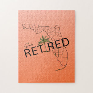 Lyckligtvis pensionerad Florida Karta och Tropical Pussel