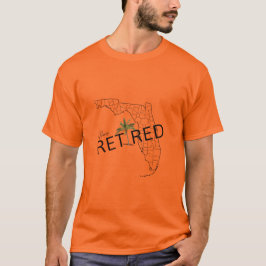 Lyckligtvis pensionerad Florida Karta och Tropical T Shirt