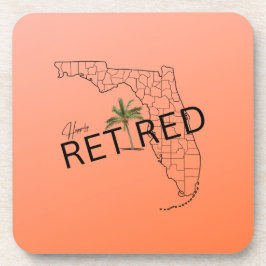 Lyckligtvis pensionerad Florida Karta och Tropical Underlägg