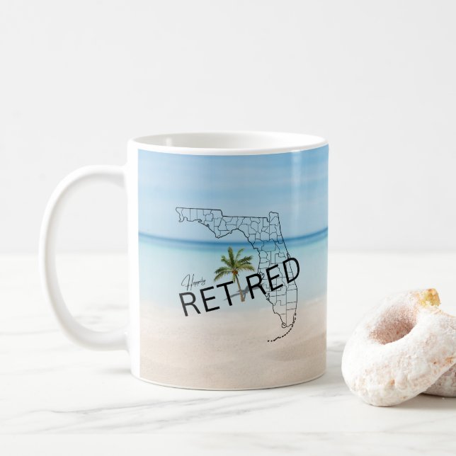 Lyckligtvis pensionerad Florida Tropical Beach & H Kaffemugg (Med munk)