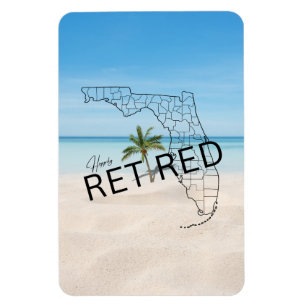 Lyckligtvis pensionerad Florida Tropical Beach & H Magnet
