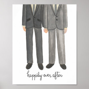 Lyckligtvis sen, Gay Bröllop Par-utskrift Poster