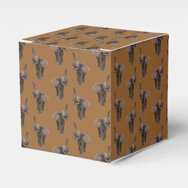 Lyckligtvis trumpeterar Elephant Presentaskar (Framsidan Sidan)