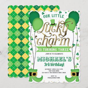 Lyckoamulett, St Patrick's Day, Födelsedag Inbjudningar