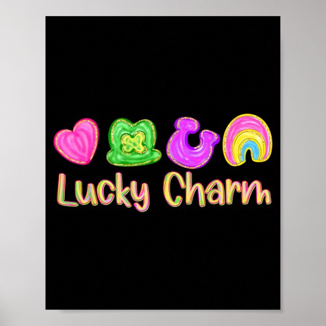 Lyckobringande charm patricks dag klöver irländsk  poster (Framsidan)