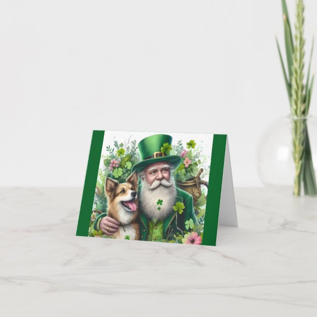 Lyckogubbe med hund  Välkomstkort Kort (Framsida)