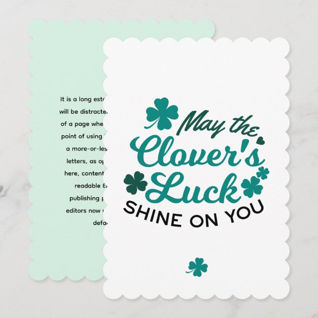 Lyckoklöver Charm - Må Klöverns Lycka Lysa Julkort (Fram/baksida)