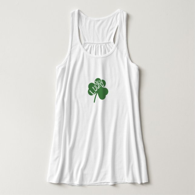 Lyckoklöver Saint Patrick's  Tröja Linne Med Racerback (Design framsida)
