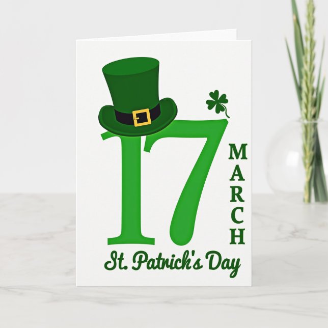 Lyckokort för St. Patricks dag 17 Kort (Framsida)