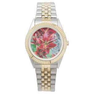 Lyckolilia – Vibrant Röd Blomma Armbandsur