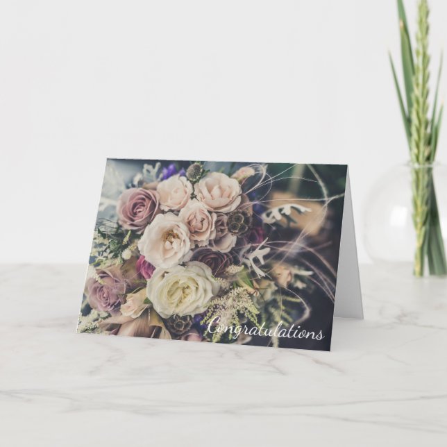 Lyckönskan till den nya Herr och Fru bröllopkortet Kort (Framsida)