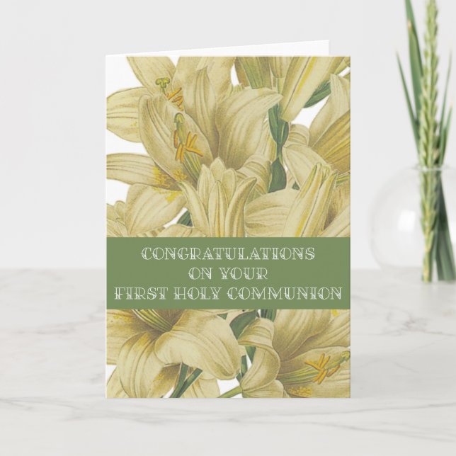 Lyckönskningar till Er första kommunion kort (Framsida)