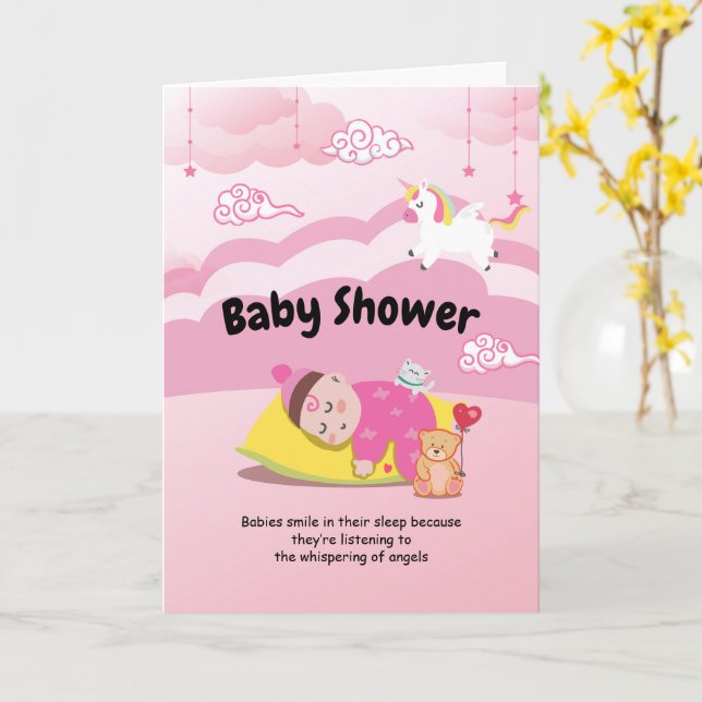 Lyckönskningskort Ny Bebis flicka, baby shower Kort (Gul blomma)