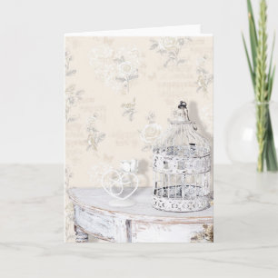 Lyckönskningskort - Shabby Chic Fågelbur Kort