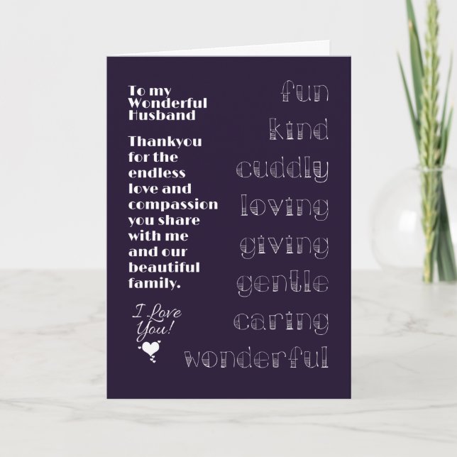 Lyckönskningskort till min underbara make kort (Framsida)