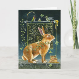 Lyckönskningskort - Whimsical Hare och kolibrier Kort