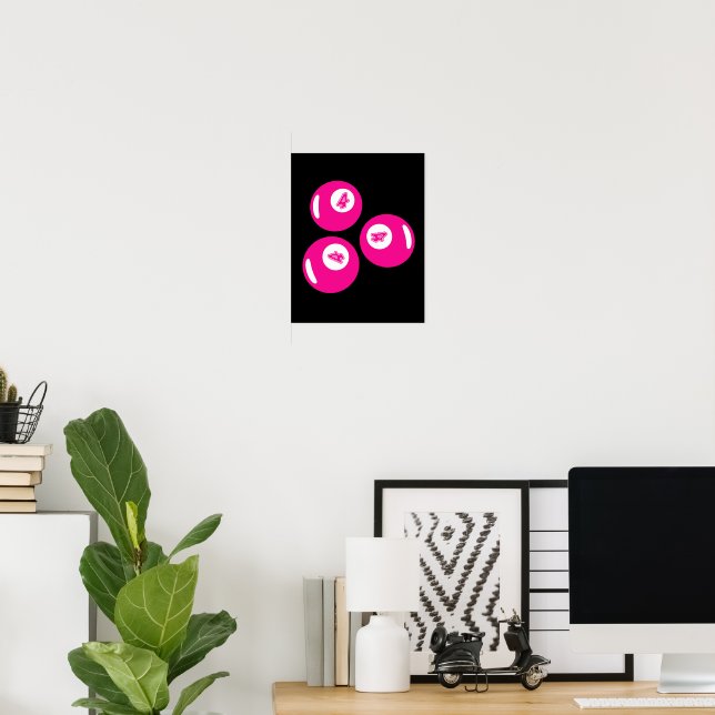 Lyckonummer 4 Rosa Bollar Poster (Hemmakontoret)