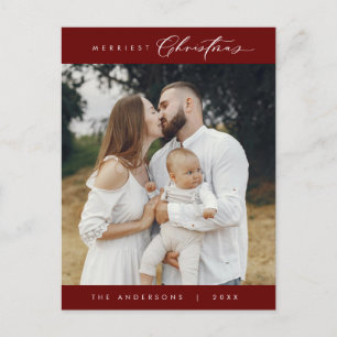 Lyckoönskning Gladast jul Familjefoto Vykort