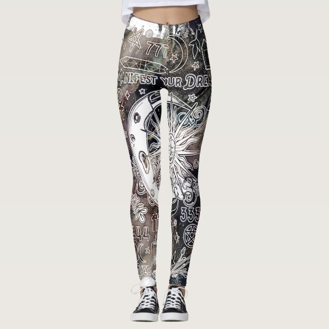 Lyckosam Numerologi Manifesterar Magi Galaxy Grung Leggings (Framsida)