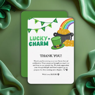 Lyckosamtal Shamrock St. Patrick's Day Baby Shower Tack Kort