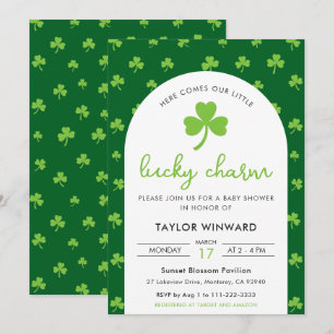Lyckotal St Patricks Day Baby Shower Inbjudningar