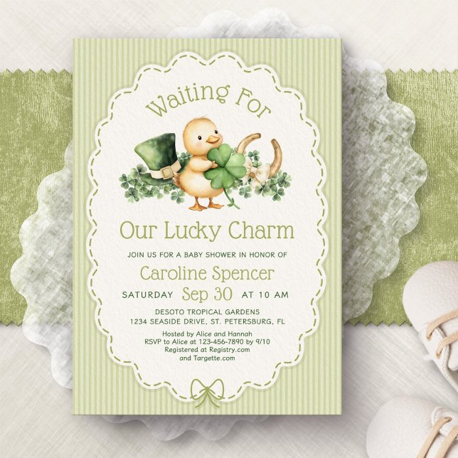Lyckotal St. Patrick's Day Baby Shower Inbjudningar (Skapare uppladdad)