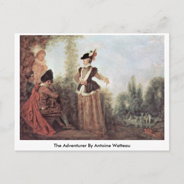 Lycksökaren av Antoine Watteau Vykort (Framsida)