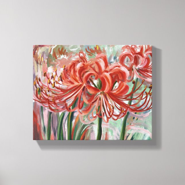 Lycoris Radiata i Bloom Canvastryck (Framsida)