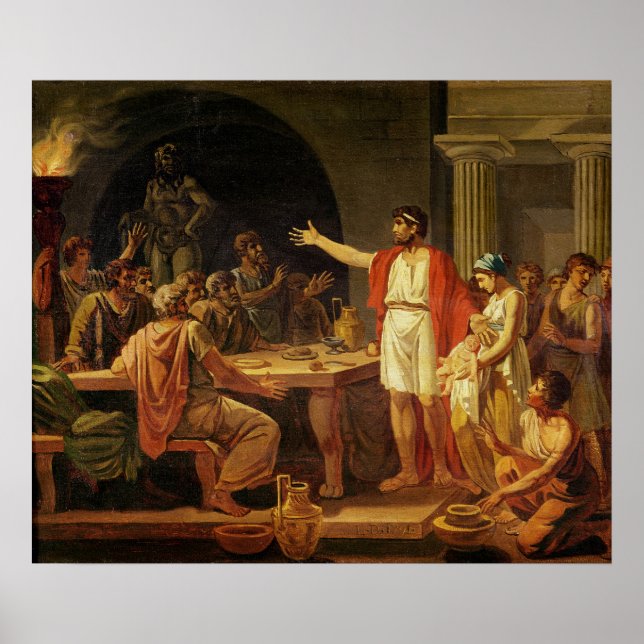 Lycurgus som visar de gamla i Sparta deras Poster (Framsidan)