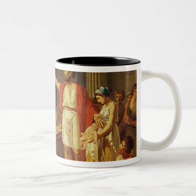 Lycurgus visning de deras ancientsna av Sparta Två-Tonad Mugg (Höger)