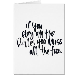 Lyda alla regler som du missa alla roligt kort