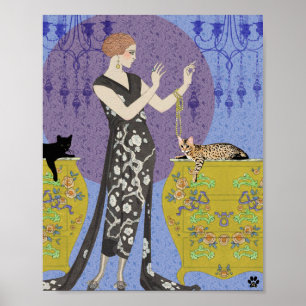 Lydia & Bengal in Gult and Blue Poster