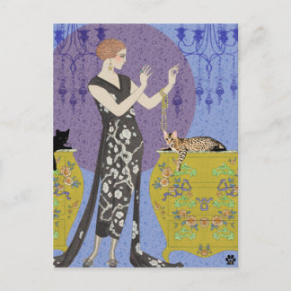 Lydia & Bengal in Gult and Blue Vykort